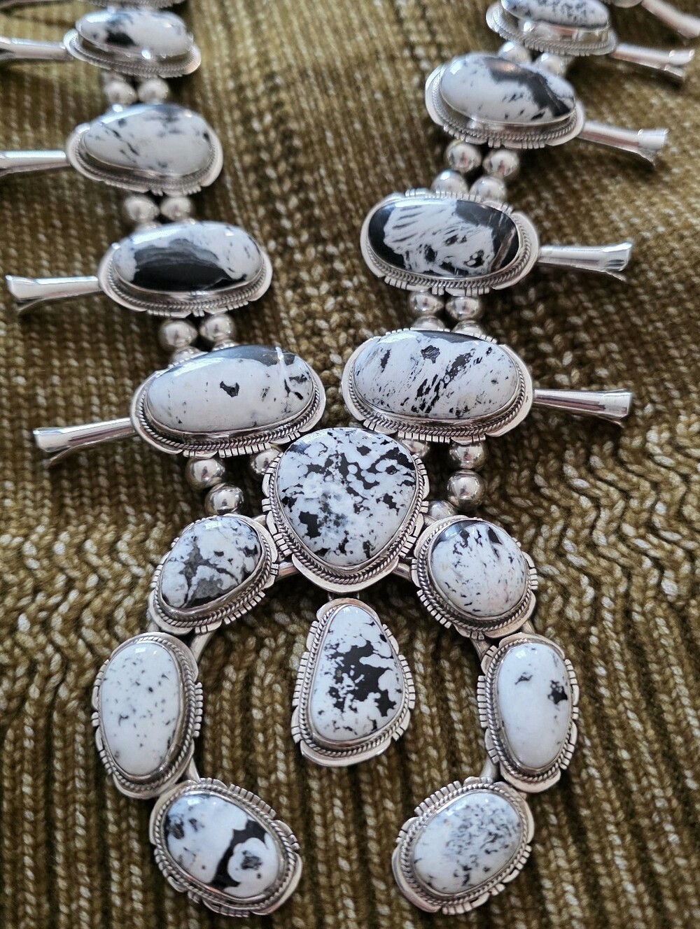 White Buffalo Squash Blossom Necklace